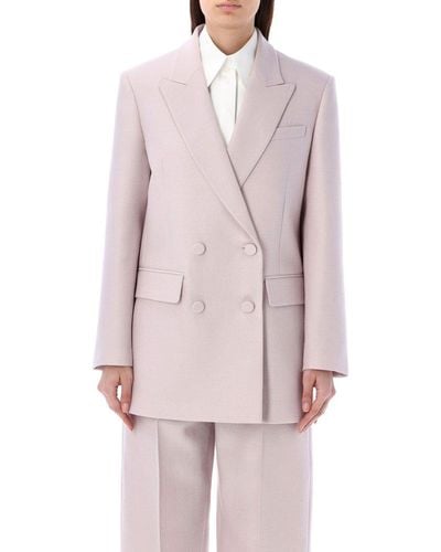 Valentino Double-breasted Long-sleeved Blazer - Pink