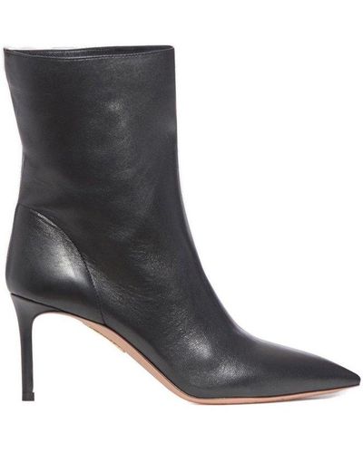 Aquazzura Matignon Pointed-toe Heeled Boots - Black