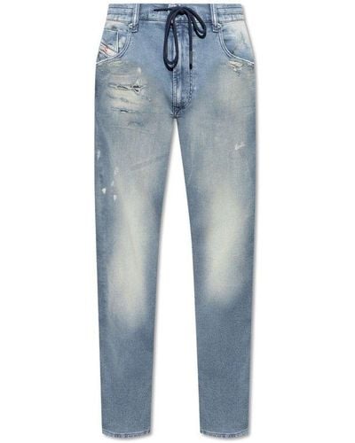 DIESEL 2032 D-krooley-b Distressed Jeans - Blue