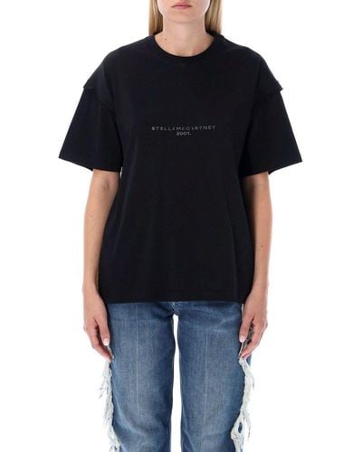 Stella McCartney Crewneck Dropped Shoulder T-shirt - Black