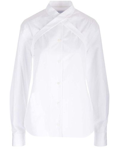 Off-White c/o Virgil Abloh Cross-collar Curved Hem Shirt - White
