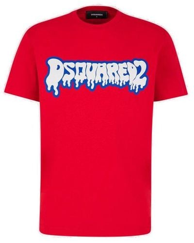 DSquared² Logo Printed Crewneck T-shirt - Red