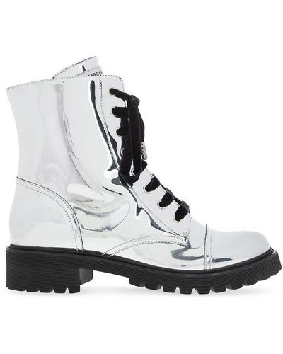 Alexandre Vauthier Lace-up Ankle Boots With Logo - White