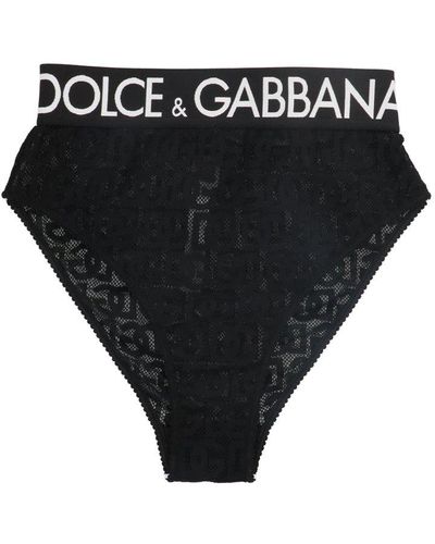 Dolce & Gabbana Logo Lace Briefs - Black