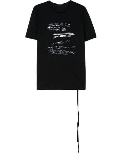 Ann Demeulemeester Handwriting Printed Crewneck T-shirt - Black