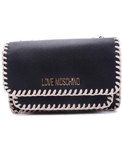 Love Moschino Logo-plaque Chain-linked Shoulder Bag - Blue