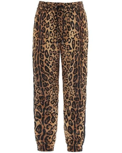 Dolce & Gabbana Leopard Printed Drawstring Pants - Multicolor