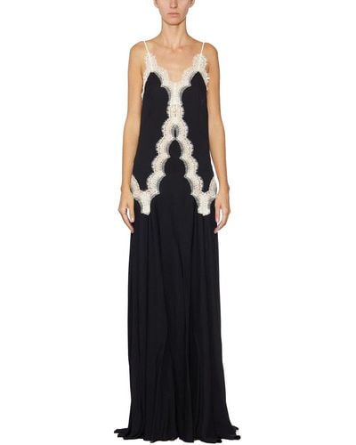 Elisabetta Franchi Lace Detailed Maxi Dress - Black