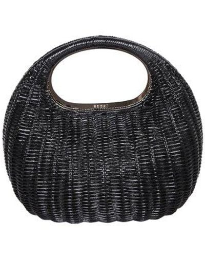 Sacai Woven Detailed Round Mini Tote Bag - Black