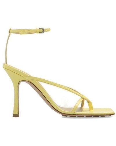 Bottega Veneta Yellow 'stretch' Heeled Sandals - Metallic