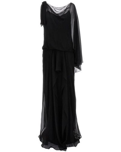 Alberta Ferretti Long Chiffon Dress Dresses - Black