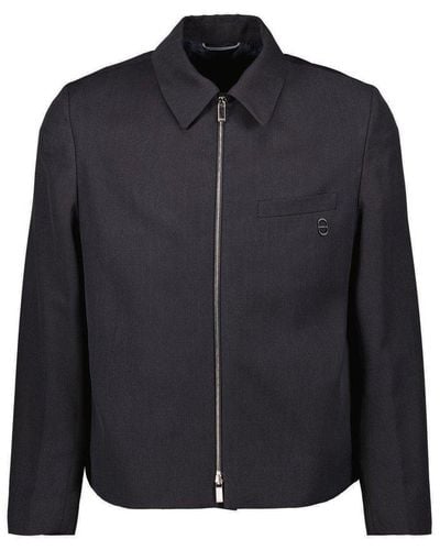 Dior Logo Detailed Zip-up Jacket - Black