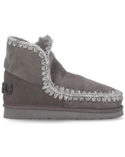Mou Eskimo 18 Contrast Stitched Ankle Boots - Brown