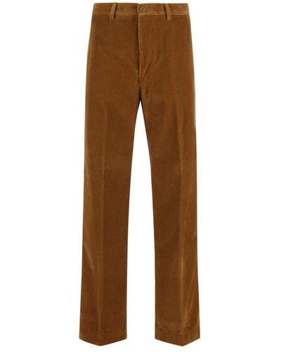 Etro Regular Fit Corduroy Trousers - Brown