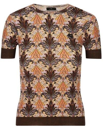 Etro Paisley-printed Knitted Top - Multicolour