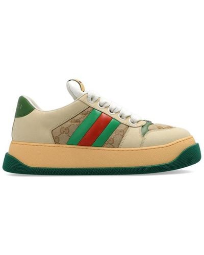 Gucci Web Detailed Screener Trainers - Green