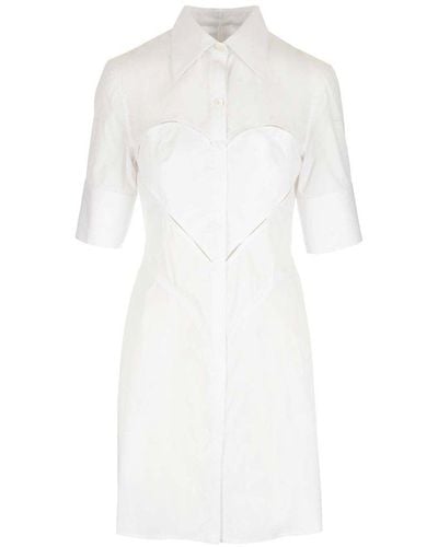 Ambush Heart Shaped Short-sleeved Dress - White