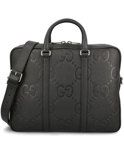 Gucci Jumbo Gg Briefcase - Black