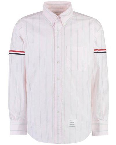 Thom Browne Striped Cotton Shirt - White