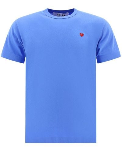 COMME DES GARÇONS PLAY Heart Embroidered Crewneck T-shirt - Blue