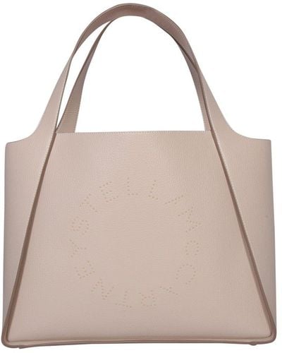 Stella McCartney Logo Studded Open-top Tote Bag - Pink