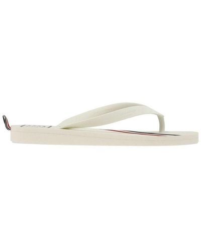 Thom Browne Rwb Striped Slip-on Flip Flops - White