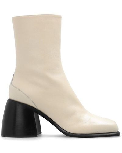 Wandler Ella Square-toe Ankle Boots - Natural