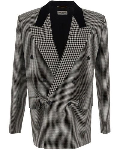 Saint Laurent Wool Double-breast Jacket - Grey