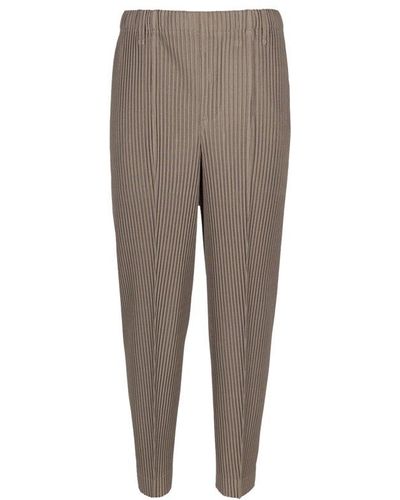 Homme Plissé Issey Miyake Homme Plisse Issey Miyake High Waisted Pleated Pants - Gray