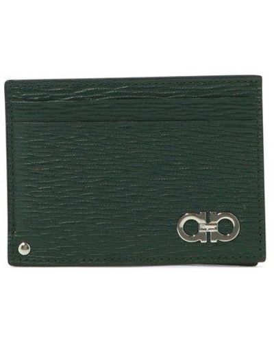 Ferragamo Gancini Plaque Cardholder - Green