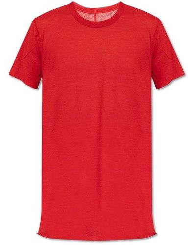 Rick Owens Cotton T-shirt, - Red