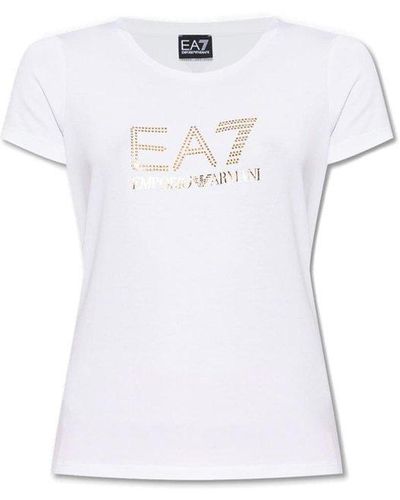 EA7 Embellished Crewneck T-shirt - White