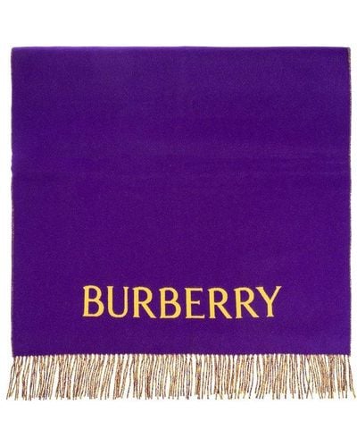 Burberry Cashmere Scarf, - Purple