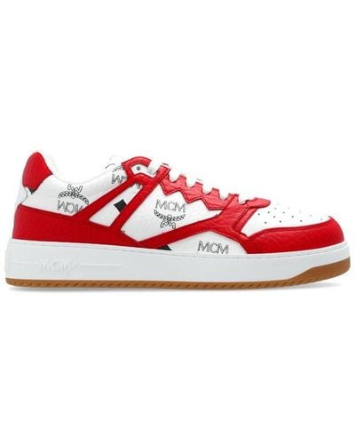 MCM Logo-printed Lace-up Sneakers - Red