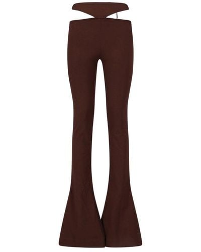 The Attico Cut-out Flared Pants - Brown