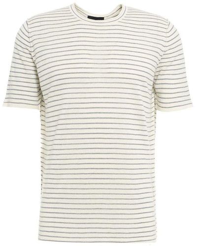 Roberto Collina Striped Crewneck T-shirt - White