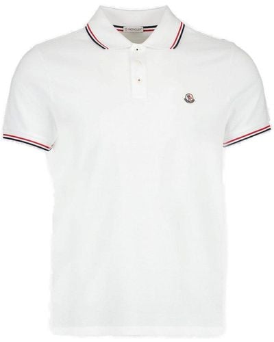 Moncler Logo Patch Short-sleeved Polo Shirt - White