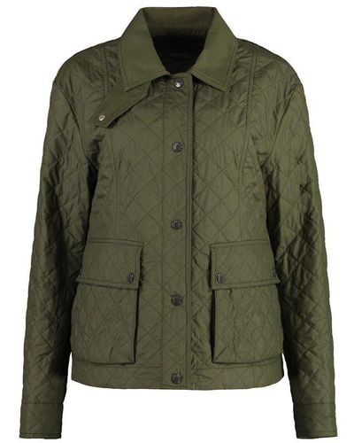 Moncler Galene Logo Patch Quilted Jacket - Green