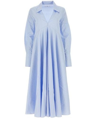 Co. V-neck Long-sleeved Midi Dress - Blue