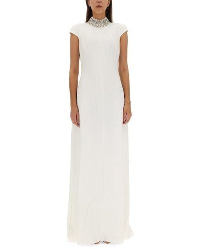 Max Mara Bridal Embellished Cady Gown - White