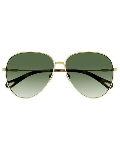 Chloé Aviator Frame Sunglasses - Green