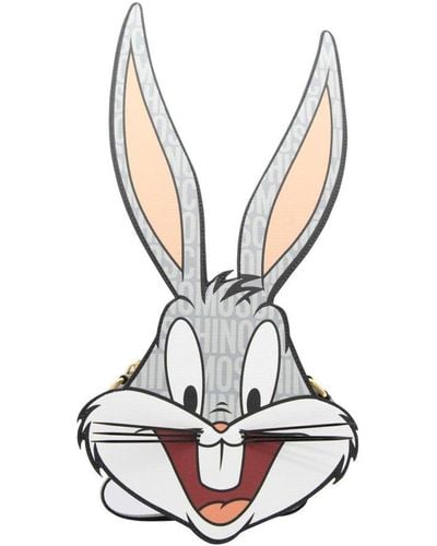 Moschino Bugs Bunny Logo Printed Crossbody Bag - White