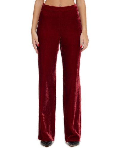 Boutique Moschino Wide-leg Velvet Pants - Red
