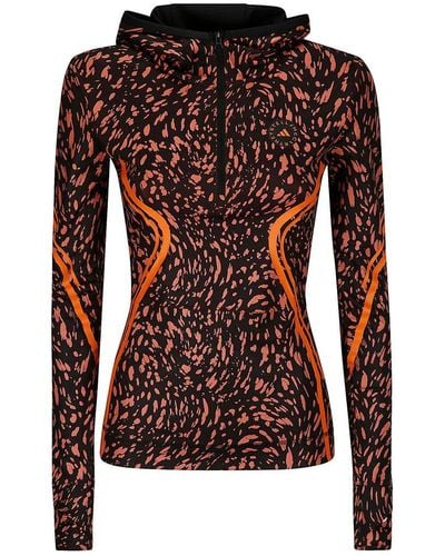 adidas By Stella McCartney Graphic Printed Zipped Hoodie - Red