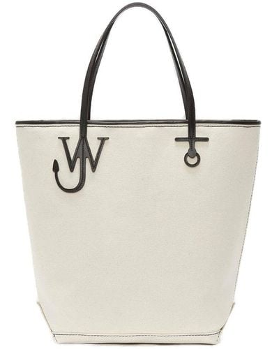JW Anderson Jw Tall Anchor Logo Plaque Tote Bag - White