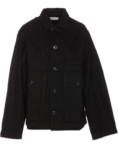 Lemaire Boxy Button-up Shirt Jacket - Black