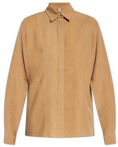 Totême Long-sleeved Collared Shirt - Natural