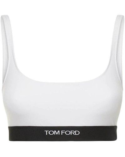 Tom Ford Bralette With Logo Band - White