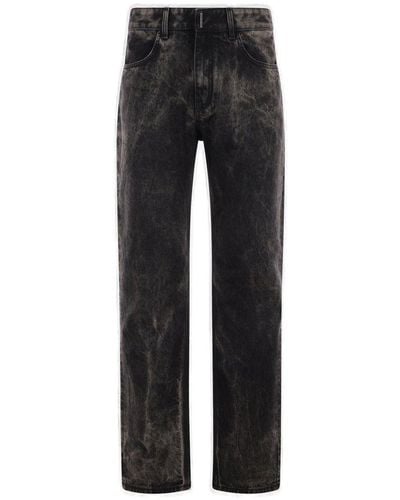 Givenchy Stonewash Straight-leg Jeans - Black