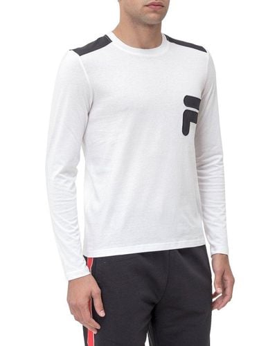 Fila Logo Patch Long Sleeve Shirt - White